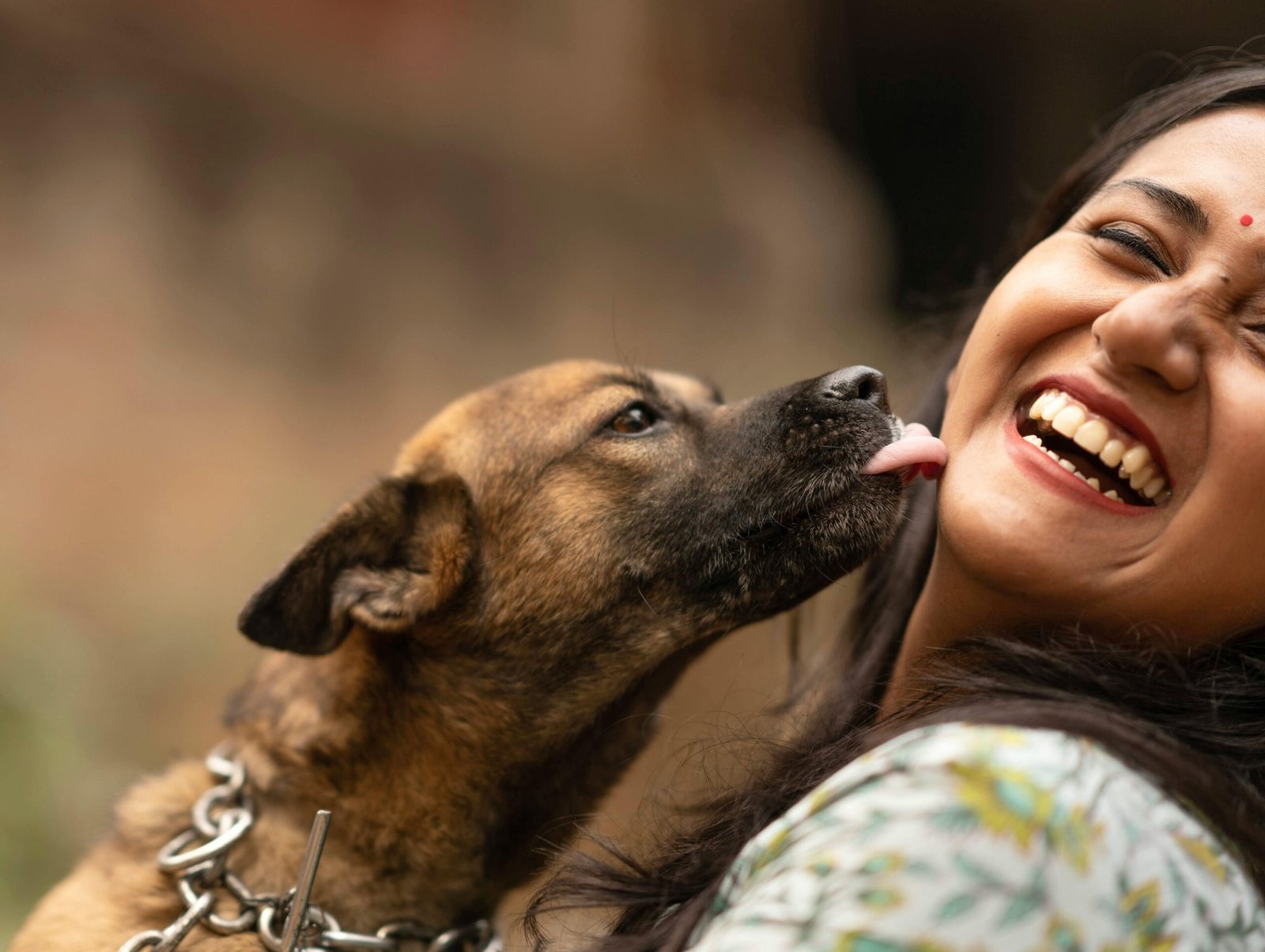Why Do Dogs Lick You? 7 Sweet Reasons + When to Worry A happy dog showing why do dogs lick you while licking a smiling woman's face