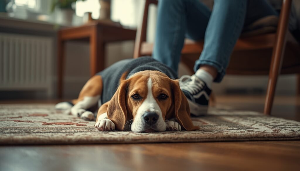 dog following owner at home behavior