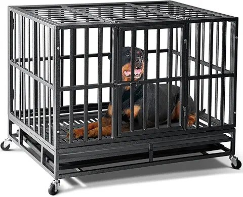 Oranland escape proof dog kennel with reinforced baseplate
