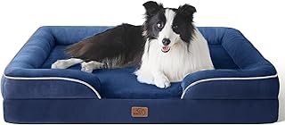 bedsure orthopedic foam dog bed blue