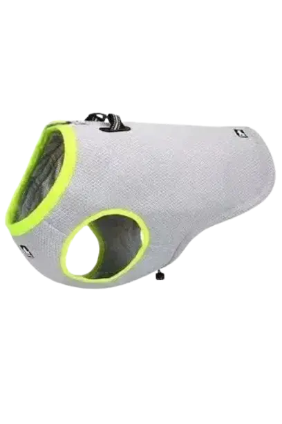 Lightweight evaporative cooling vest for dogs to prevent heatstroke and overheating in hot weather.