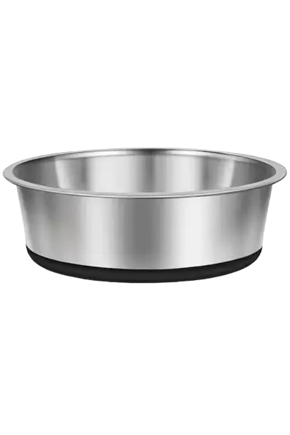 Heavy-duty nonslip stainless steel dog bowl for safe outdoor water access in the summer.