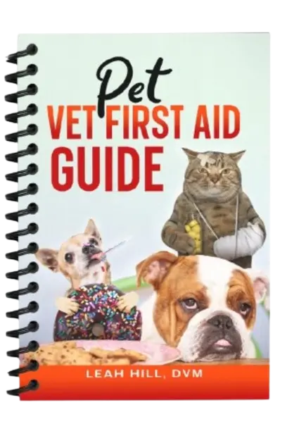Pet Vet First Aid Guide spiral-bound manual for handling dog summer emergencies and heat exhaustion.