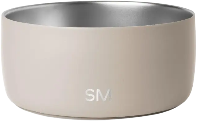 Simple Modern insulated double-wall dog bowl in cream color to keep drinking water cold.